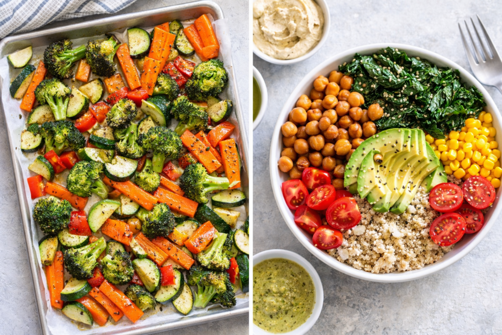 Colorful healthy vegetable meal ideas for lunch and dinner